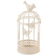 thumbnail image 1 of Candelabro ahuecado con forma de jaula BRILLAR con decoración de pájaros color blanco, 1 of 10