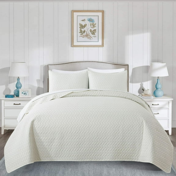 JML 3 Piece Quilt Set Queen Size,Soft Microfiber Lightweight Coverlet Bedspread,88"x 92"