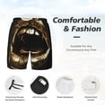thumbnail image 6 of Picia Golden Lips Modern Sculpture pattern Mens Swim Trunks with Compression Liner Stretch Beach Shorts Quick Dry with Zipper Pockets No-Chafing Board Shorts-Small, 6 of 9