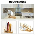 thumbnail image 5 of 2 PCS Wooden Dish Rack Bamboo Plate Rack Stand Pot Lid Holder, Dish Drying Rack Kitchen Cabinet Organizer for Dish Plate, 5 of 8