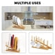 thumbnail image 5 of 2 piezas de estante para platos de madera, soporte para platos de bambú, soporte para tapa de olla, estante para secar platos, organizador de gabinete de cocina para platos, 5 of 5
