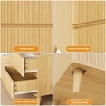 thumbnail image 4 of Pikvki Fluted Nightstand with Charging Station & LED Light, Modern End Table with 2 Drawers and Pull-Out Shelf for Bedroom, Natural Oak, 4 of 9