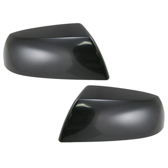TRQ Smooth Black Mirror Caps Covers Set for Toyota Sequoia Tundra Pickup Truck MCA04983