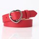 thumbnail image 1 of Xiao Hua Cinturón de piel sintética para mujer, ideal para vestidos y vaqueros, con botones de corazón (rojo), 1 of 5