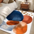 thumbnail image 4 of 3'x5' Area Rugs, Navy Blue Burnt Orange Indoor Outdoor Area Rug for Living Room Bedroom, Vintage Artwork Geometric Washable Bathroom Rugs Kitchen Floor Carpet Mats Home Decor Aesthetic, 4 of 8