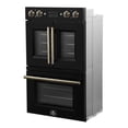thumbnail image 4 of Forno Asti 30-Inch Double Electric Wall Oven with Upper French Doors in Black & Antique Brass, 7.36 cu. ft. Dual True Convection, 7,200W, Air Fry, Sous Vide, Self-Clean, 4 of 9