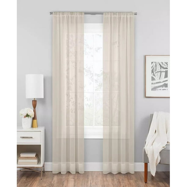 Keeco Delicate Modern Voile Rod Pocket 59" x 84" Sheer Curtain Panel
