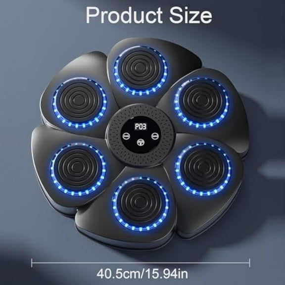 Smart Music Boxing Machine for Adults & Kids - Bluetooth Interactive Wall-Mounted LED Punching Target with multi Modes & Speeds, Home Gym, Office & Indoor Fitness Training Equipment with Gloves