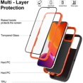 thumbnail image 3 of ANTHOUSE  for iPhone 11 Case with Belt Clip Holster Kickstand & 2 Screen Protector, Full Protection Heavy Duty Phone Case, Shockproof Drop-Proof Durable Cover 6.1" [Black Orange+Clip], 3 of 12