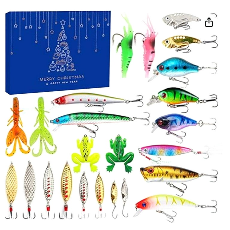 Fishing Lures Set Festive Christmas Advent Calendar, 2023 2024 Set