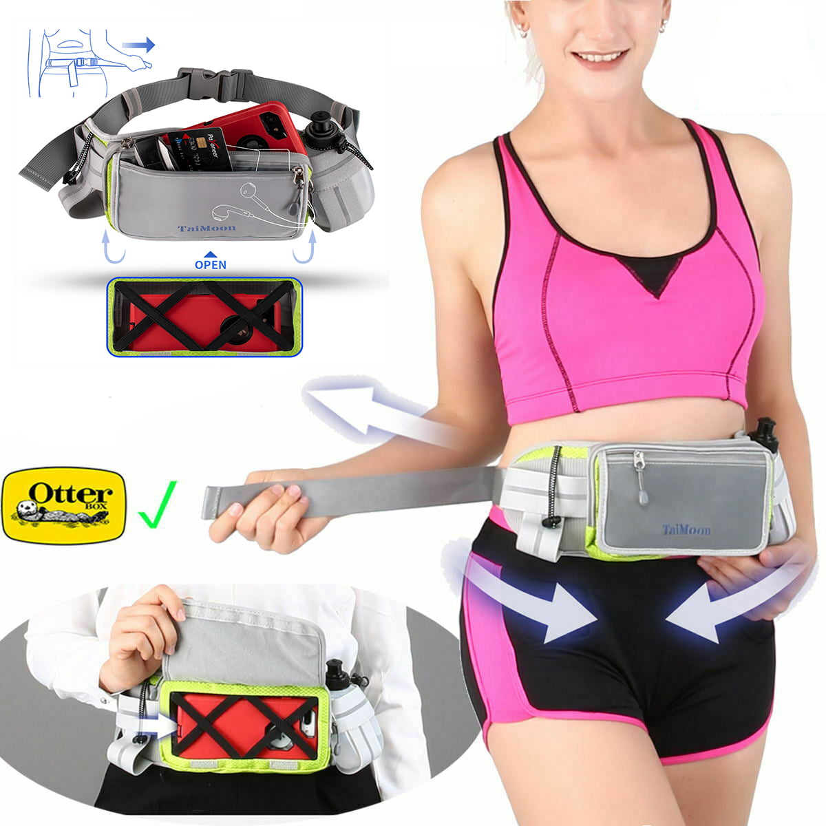 Sport Waist Fanny Pack Sling Cross Body Bag Belt water Bottle Holder Running 