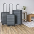 thumbnail image 2 of Protégé Vacationer 28-inch Checked Expandable Hardside Luggage With 360-Spinner Wheels and Divider Pockets, Dark Grey, 2 of 10