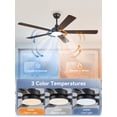 thumbnail image 5 of Lokivas 52" Modern Black Ceiling Fan with Light and Remote Control, Bedroom, Living Room,Ultra-Quiet DC Motor, Bright LED Light, 6-Speed, 5 of 7