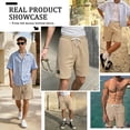 thumbnail image 4 of FEDTOSING Mens Waffle Shorts Summer Casual 7" Drawstring Elastic Waist Short with Pockets Beach Vocation, 4 of 7