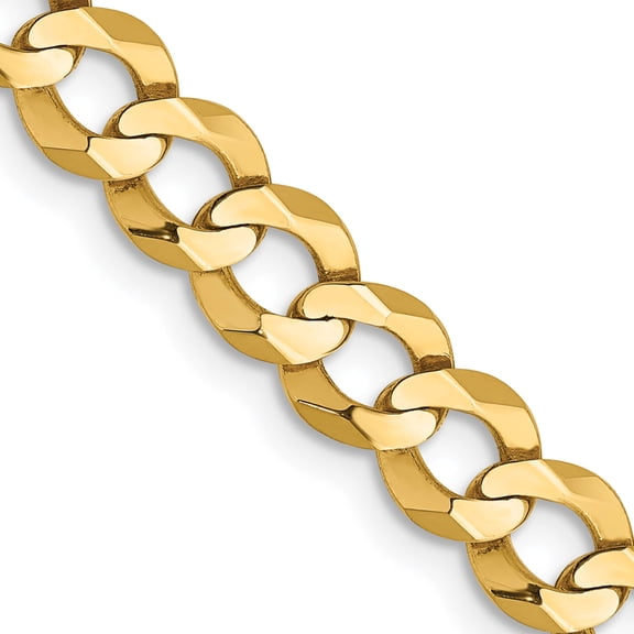 14K Yellow Gold 5.9mm Lightweight Flat Cuban Chain (18 X 5.9) Made In South Africa lcb150-18