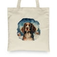 thumbnail image 2 of Hello Winter English Springer Spaniel Welcome Snowy Night Watercolor Vintage Canvas Tote Bag Springers Dog Lover Gifts Reusable Shopping Grocery Bag - 01011, 2 of 5