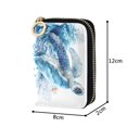 thumbnail image 4 of PU Leather Zipper Card Case Credit Card Holder Small Wallets Blue Sea Turtle Pattern, 4 of 7