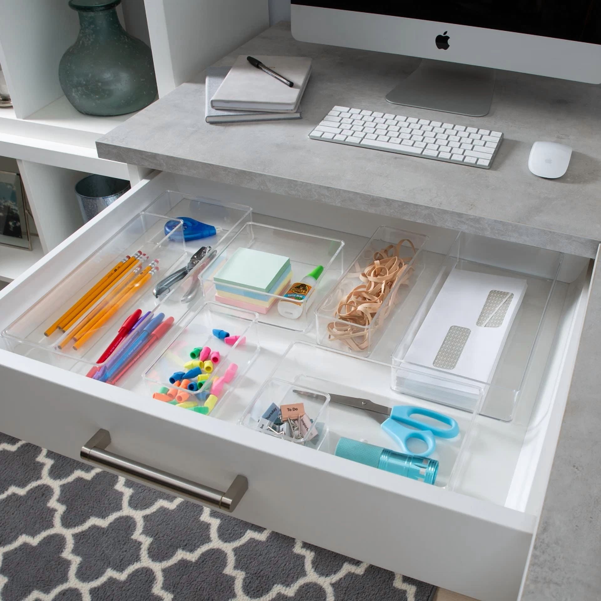 Simplify Small Narrow Drawer Organizer In Clear Dimensions: 6" X 3" X 2"