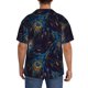 thumbnail image 3 of Fotbe Peacock Feathers Camisa Estampada de Manga Corta para Hombre, Casual de Verano, Estilo Playero, Sin Arrugas-XX-Large, 3 of 5