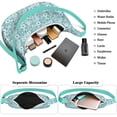 thumbnail image 2 of Sac Bandoulière Boho Imprimé Floral Croissant Sangle Réglable Sac Compact en Nylon Parfait pour Sorties Printemps Été et Automne, 2 of 5