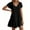 Black, variant on Women's Casual V Neck Short Sleeve Flowy Swing Mini Dress For Daily Wear Beach Date Spring Fall Outfit Comfortable Lightweight Womens Casual Trendy Midi Dresses