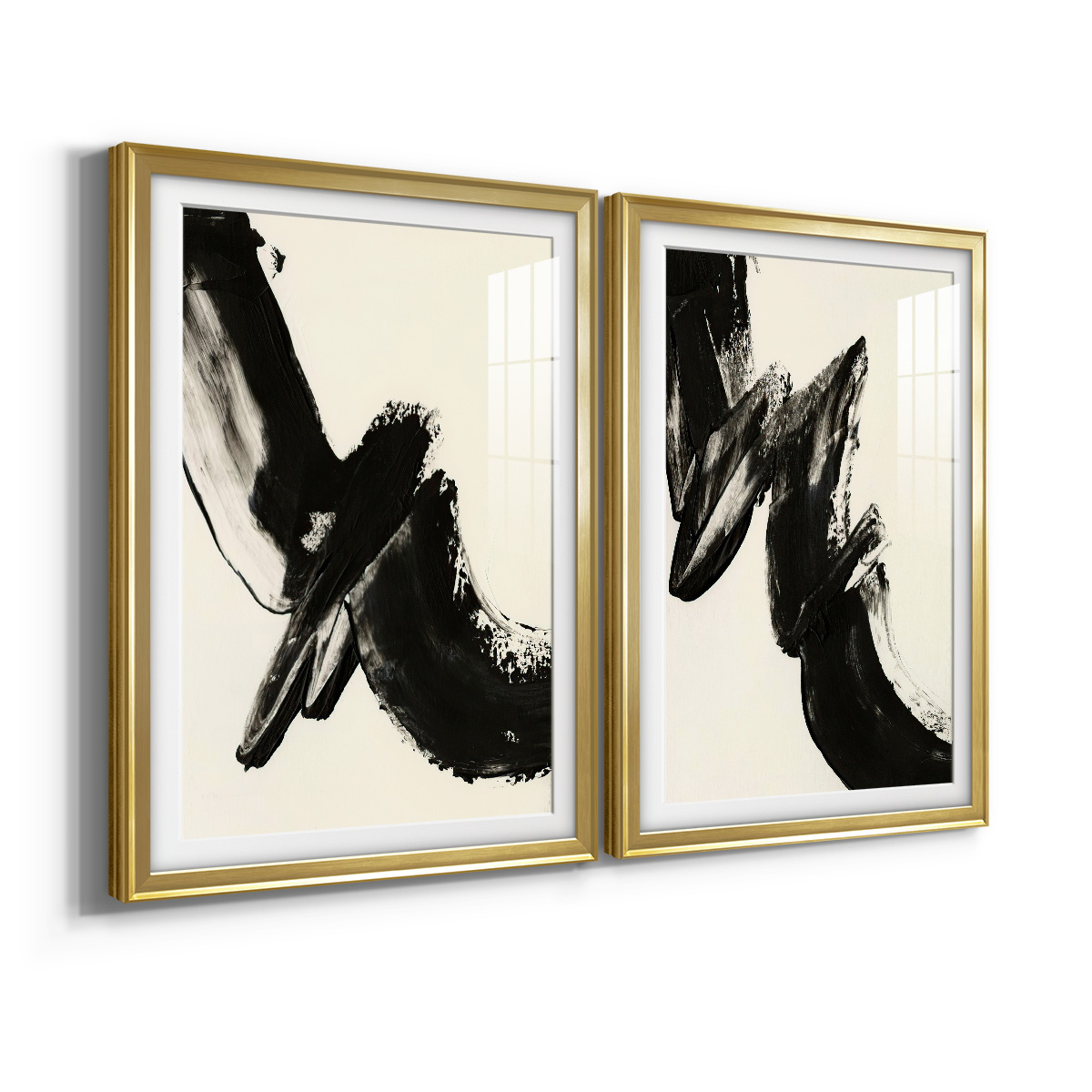 Wexford Home Black Expression I Premium Framed Print, 18.5" x 24.5" - Ready to Hang, Gold (Set of 2)