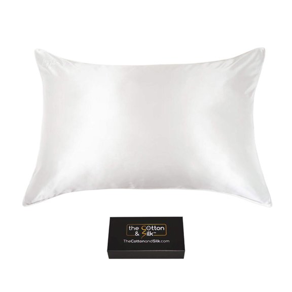 Luxurious 22 Momme Mulberry Silk Pillowcase, White