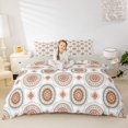 thumbnail image 2 of jejeloiu Earthy Mandala Duvet Cover Queen For Men Women,Boho Print Queen Bedding,Red Blue Beige,Light Gray Reversible,3pcs,1 Duvet Cover and 2 Pillowcases, 2 of 6