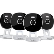 2K Wired Security Camera, Indoor/Outdoor for Home, Pet, Baby, Nanny, IP65 Waterproof Color Night Vision, White Light & Siren, Recording, Motion Detection, Works with Alexa,Plug in, White-4P
