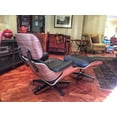 Lounge Chair Black Leather W/ Walnut