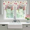 thumbnail image 4 of Pink Flowers Yak Balloon Curtains for Living Room/French Door, Spring Floral Butterflies Rustic Tie Up Curtains 63 Inch Length Energy Saving Kitchen Curtains Shades for Windows 42"x63", 4 of 8