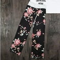 thumbnail image 6 of Uhndy Womens Comfy Stretch Floral Print Drawstring Wide Leg Lounge Pants, 6 of 6