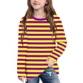 thumbnail image 2 of fatyb Kids Striped Long Sleeve Shirts for Boys Girls Color Block Casual Tops Lightweight Crew Neck Tees, 2 of 7
