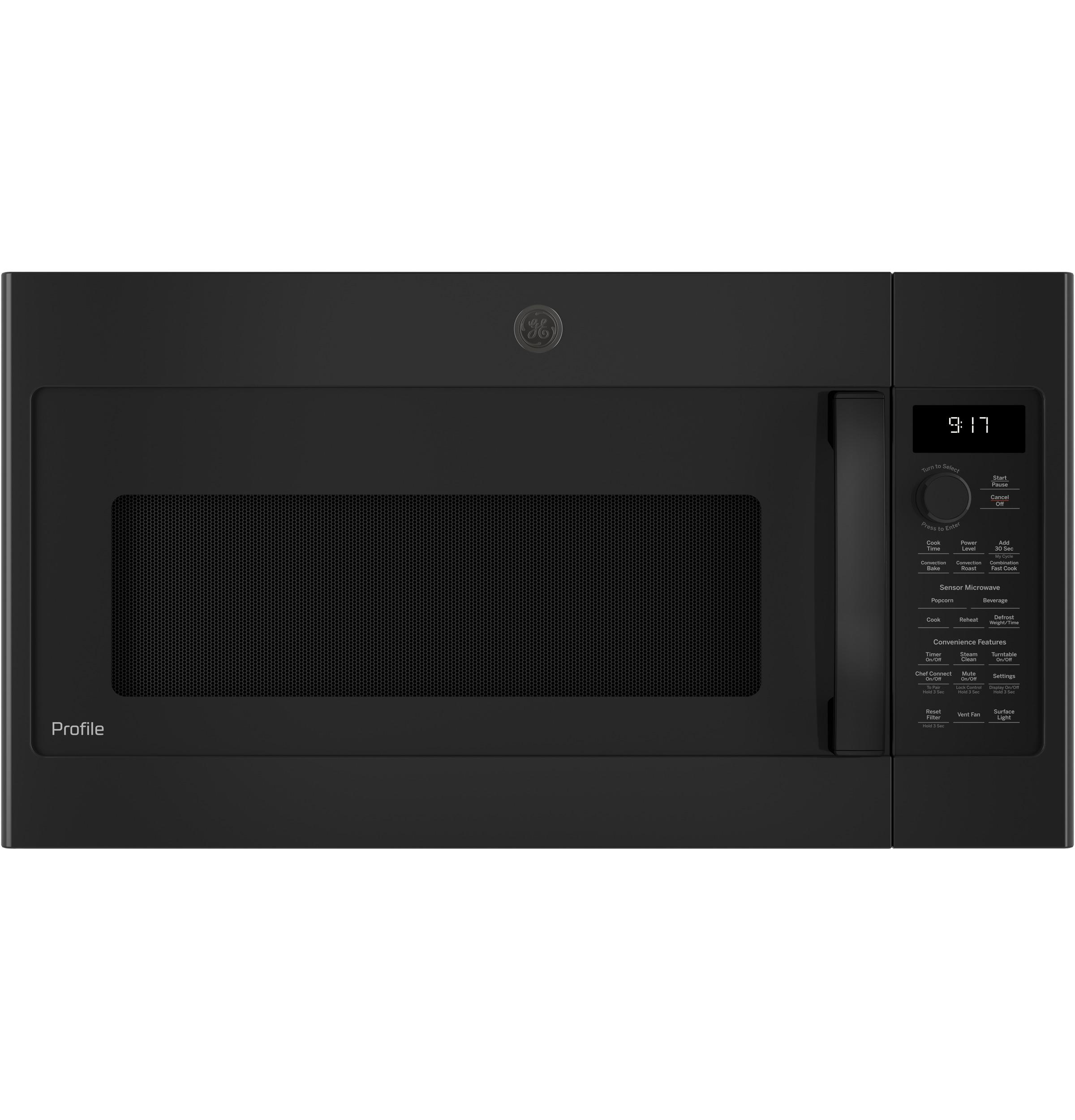 GE Profile 1.7 Cu. Ft. Convection Over-the-Range Microwave Oven, Black