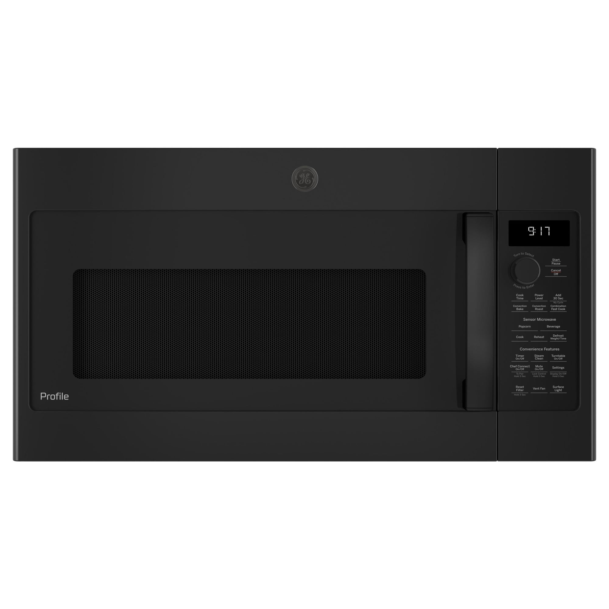 GE Profile 1.7 Cu. Ft. Convection Over-the-Range Microwave Oven, Black