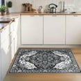 thumbnail image 2 of Wondo 2'x3' Boho Rugs for Entryway, Washable Kitchen Rugs Ultra-Thin Soft Rug, Non Slip Indoor Door Mat Stain Resistant for Bathroom Bedroom, Black and White, 2 of 8