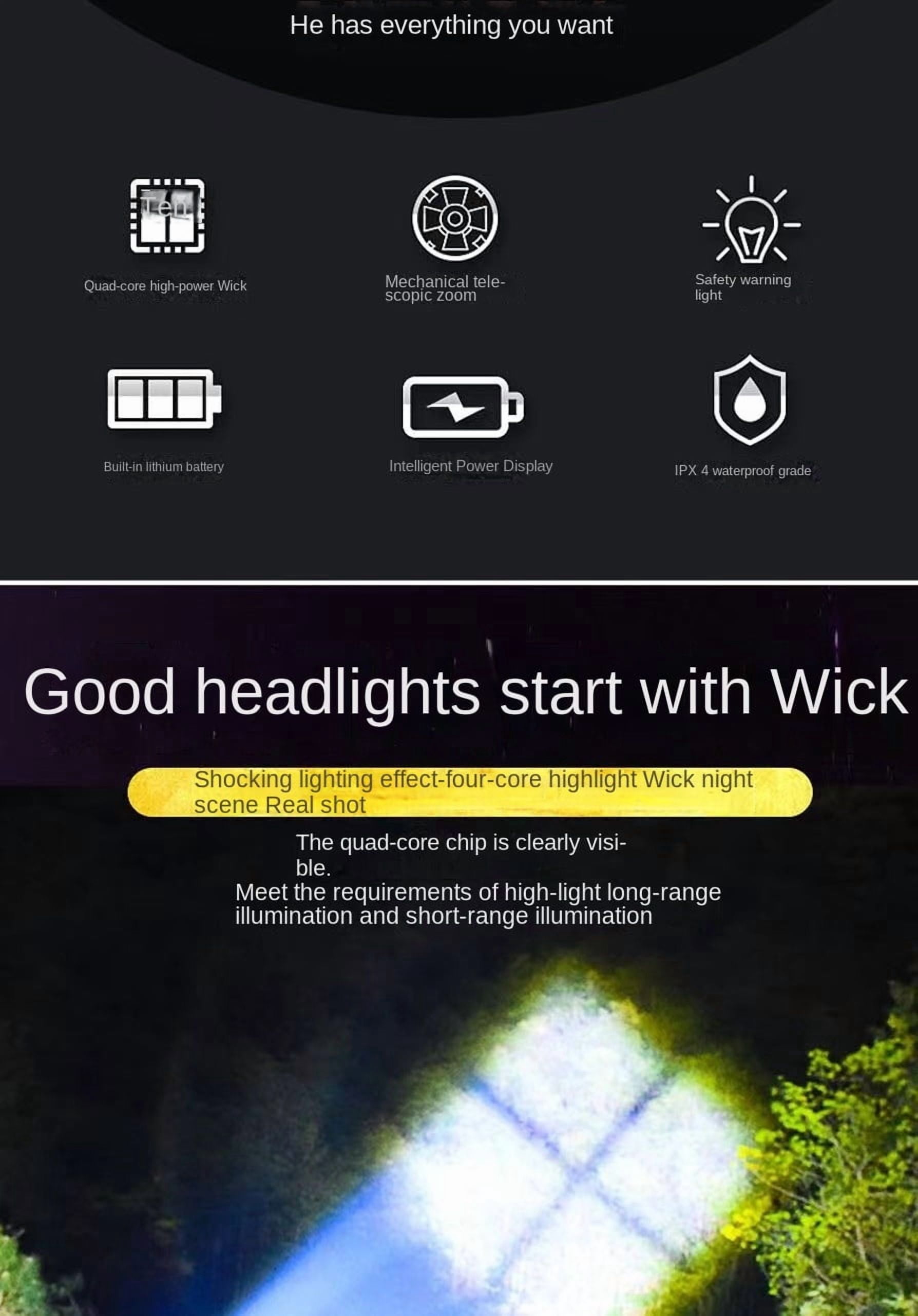 PINSAI LED Rechargeable Headlamp High Lumens Head Lamps Outdoor Rechargeable, Bright Headlamps for Adults with 5 Modes & Ipx4 Waterproof 90° Adjustable Lamp Camping