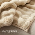 thumbnail image 5 of EVERGRACE Ultra Soft Luxury Fluffy Faux Rabbit Fur Throw Blanket, Thick Warm Bubble Throw for Bed, Cozy Plush Reversible Blankets for Couch, Chair, Sofa, Cream, 50x60 Inches, 870 GSM, 5 of 8