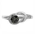 thumbnail image 4 of White Sterling Silver Ring Band Themed Diamond Round Black, 4 of 6