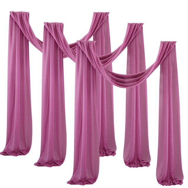 LCXmlly Roasting Pan Wedding Arch Drape Fabric Long 3 Panels Wide Sheer Wrinkle Free Soft Party Backdrop Drapery