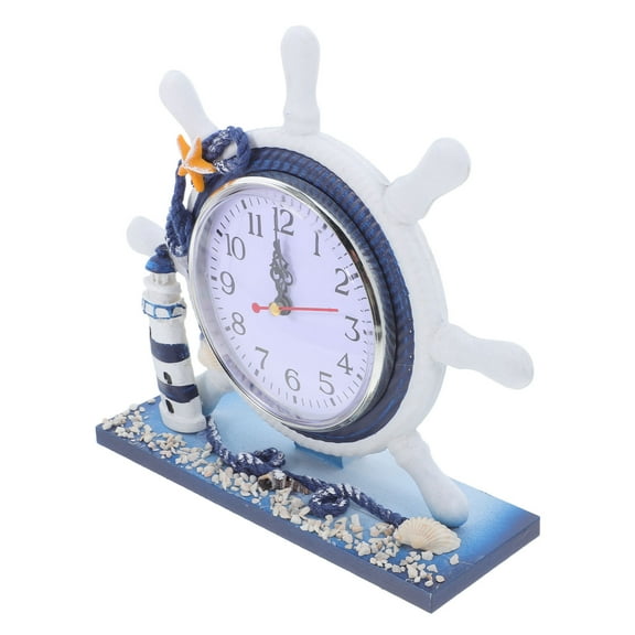Toddmomy Nautical Table Clock 1Pc Lighthouse Design Multi-Color 7x20Inch Resin Material For Home