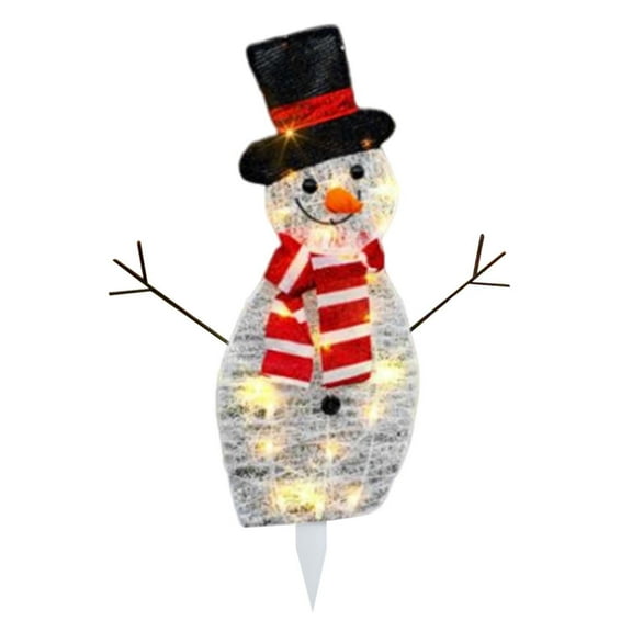 WEGFTDUOP Christmas Family Outdoor Scene Decoration Illuminated Christmas Snowman Yard Garden Decoration