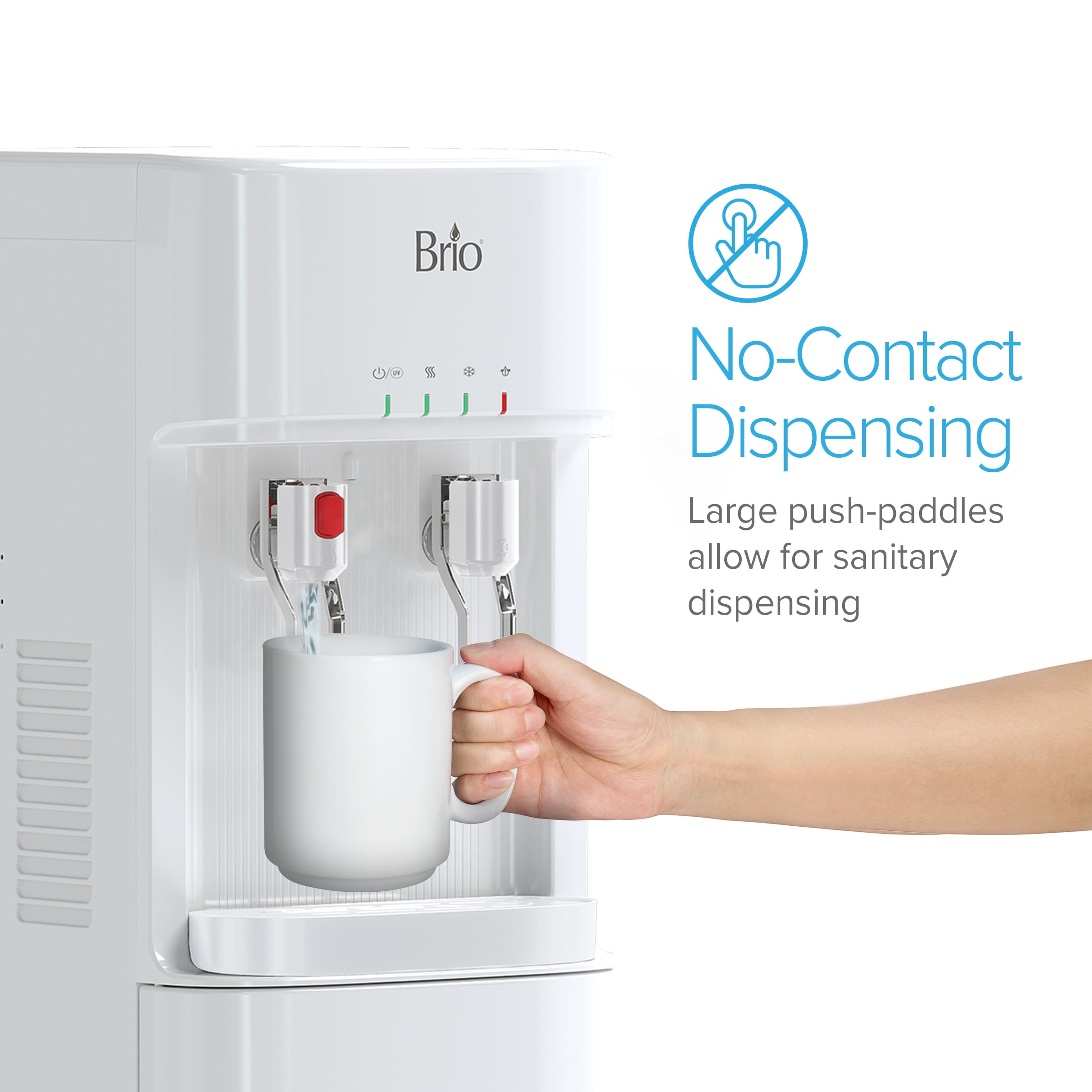 Brio Bottleless Water Dispenser with Self-Cleaning and 3-Stage Filtration for Hot & Cold Water