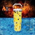 thumbnail image 5 of 30 oz Flip Straw Tumbler with Top Handle Insulated Resuable Vacuum Tumbler with Flip Straw and Handle for Home Office Car Dishwasher Safe Bee, 5 of 6