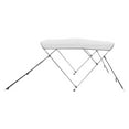 thumbnail image 2 of KFFKFF 3 Bow Boat Bimini Tops, Durable 600D Polyester Cover with Aluminum Frame, Water-Resistant Sunshade Canopy with Storage Bag, Includes 2 Support Poles, 4 Straps, 6'Lx(67"-72")Wx46"H, Light Grey, 2 of 9