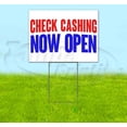 thumbnail image 1 of Check Cashing Now Open (18" x 24") Yard Sign, Includes Metal Step Stake, 1 of 6
