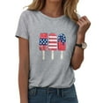 thumbnail image 2 of ORT American Flag Shirts Short Sleeve Women USA Flag Stars Stripes Graphic Blouse Patriotic Shirt 4th of July T Shirt Summer Tops Tee(Z3-Grey,XXL), 2 of 5