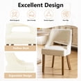 thumbnail image 6 of FANCROU Wooden Dining Chairs Set of 2, Modern Upholstered Fabric Side Chairs with Cutout Backrest and Wood Legs, Kitchen Dining Room, Beige, 6 of 6
