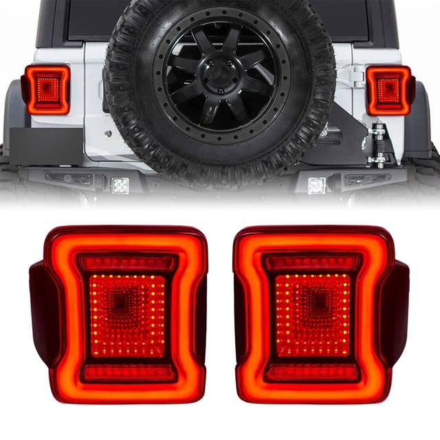 AMERICAN MODIFIED Feux Arrière de Tunnel à Lentilles Rouges, 07-18 Jeep Wrangler JK/JKU