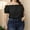 Black, variant on Ussuma off The Shoulder Tops for Women Workout Tops for Women Women'S Tops Large Solid Color Short Sleeve Straight Neck off Shoulder Shirt Tops Clearance Sale Solidcolor